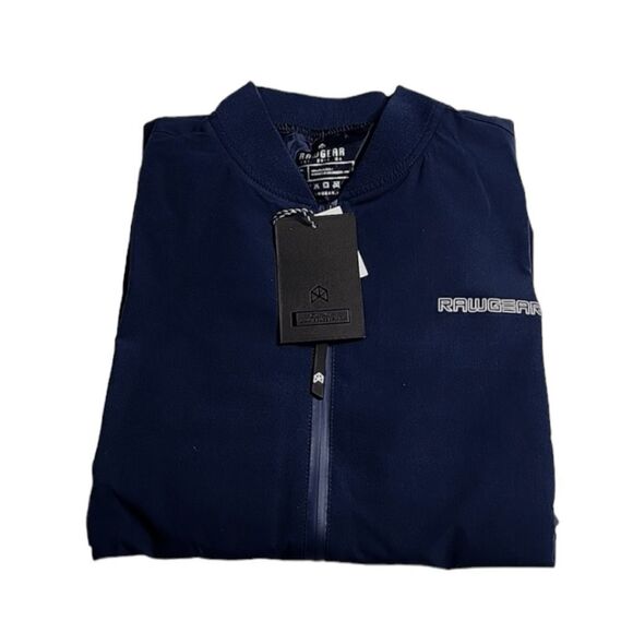 Rawgear Reflective Line Bomber Jacket Navy Blue Lightweight Long Sleeve L - Picture 4 of 8